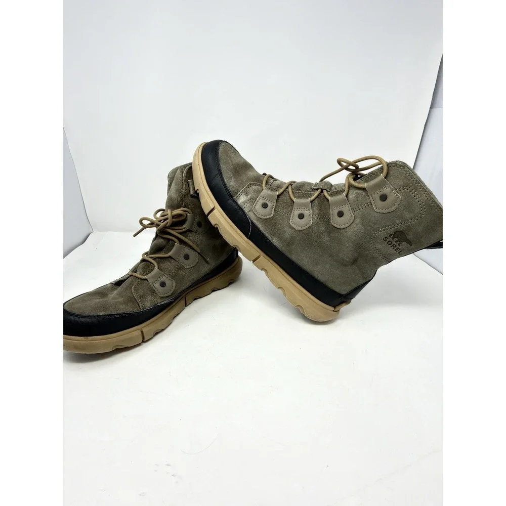 Sorel‎ Explorer Waterproof Boots Men's 11 Suede Winter Hiking Sage Green NM4499